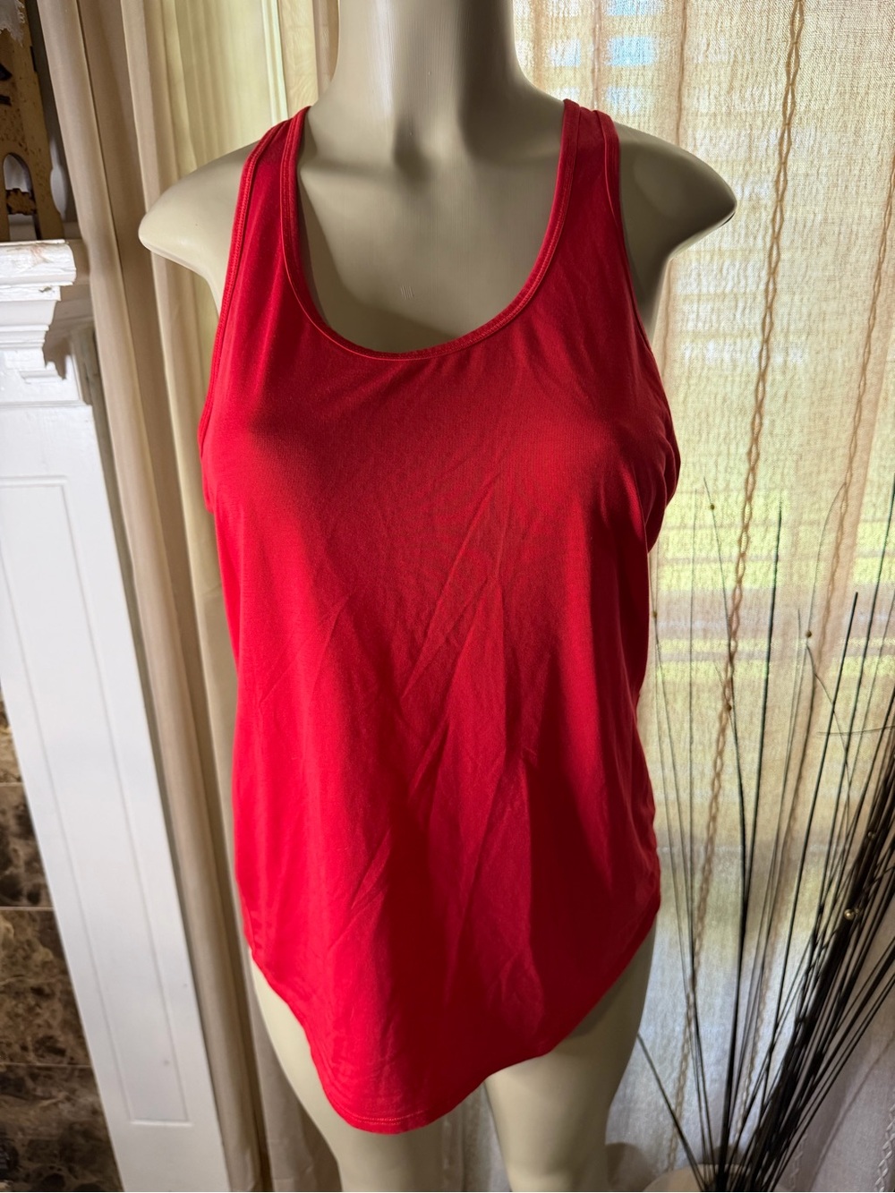 Lucy Red Scoop Neck Tank Top